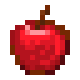 Apple image as sample input for creating the chiseled bookshelf pixel art.